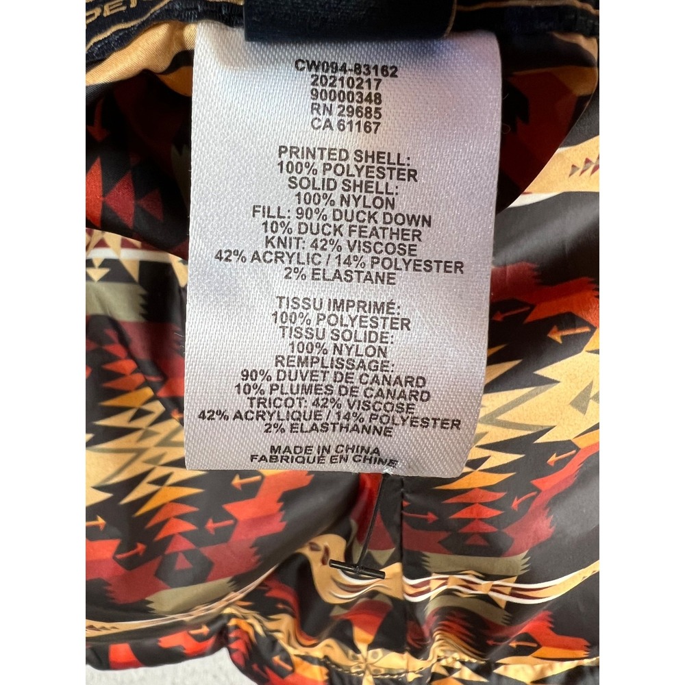 Pendleton Puffer Vest Womens XL Aztec Black Tan Duck Down Reversible NWOT* - Picture 12 of 13
